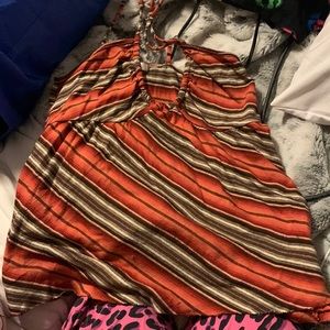 Woman’s tank top pink brown and crème